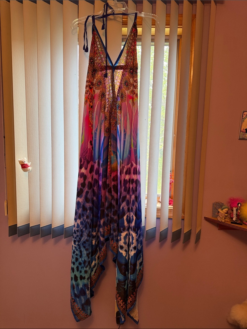 Flowy Multicolor Halter Maxi Dress